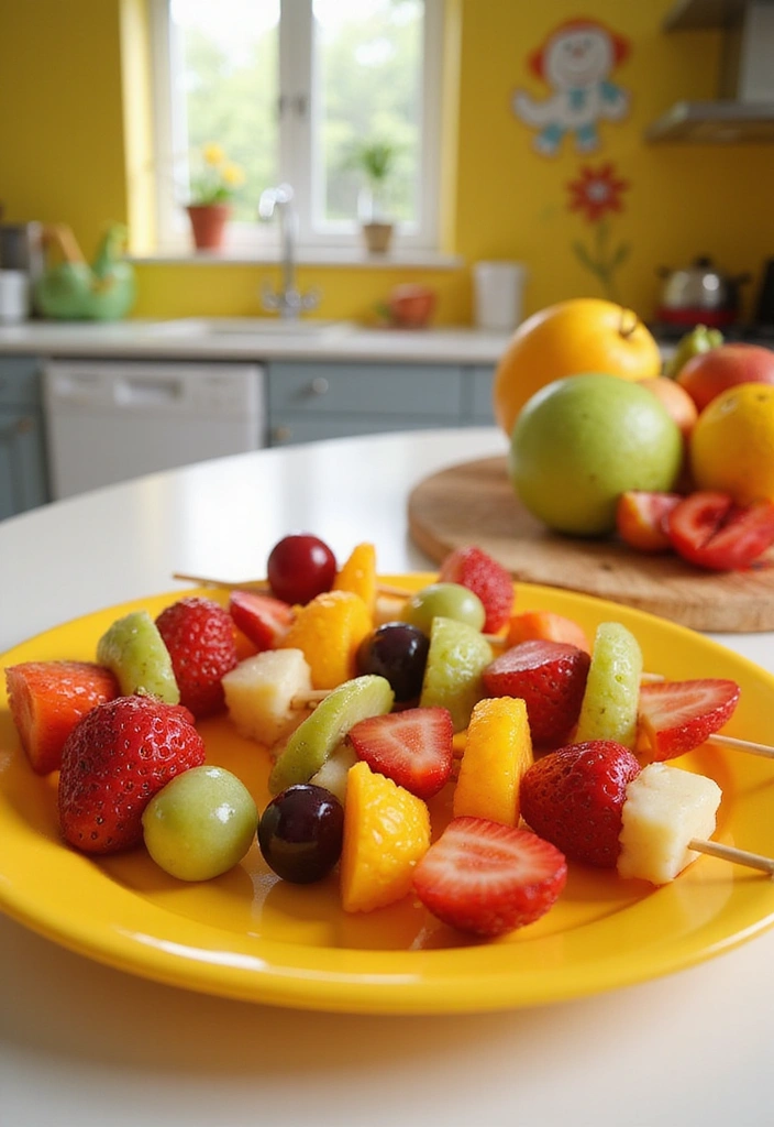 18 Healthy Snacks Your Kids Will Actually Want to Eat (Number 8 Is a Game-Changer!) - 1. Rainbow Fruit Skewers