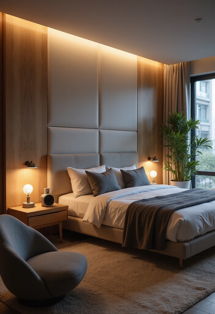18 Cozy Bedroom Makeovers That Will Turn Your Space into a Dream Retreat! - 17. Smart Technology for Modern Comfort
